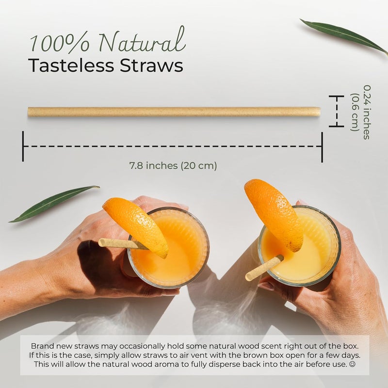 EcoPreps Biodegradable Sugarcane Straws | 150 Count, 100% Compostable, Plastic-Free, & Eco-Friendly Drinking Straw | 7.8'' Sugar Fiber Disposable Straws, Smoothie Straw for Home, Restaurant, Parties - Image 3