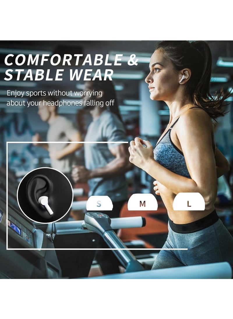 lekikpo Wireless Ear Buds, Earbuds Bluetooth 5.3 Headphones 40H Playtime LED Display, Bass Stereo in-Ear Earphones with Microphone for iPhone Samsung Android Laptop (White)  - Image 3