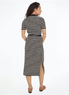 TOMMY HILFIGER Women's Breton Stripe Midi Polo Dress -  Stretch organic cotton, Multicolor  - Image 3