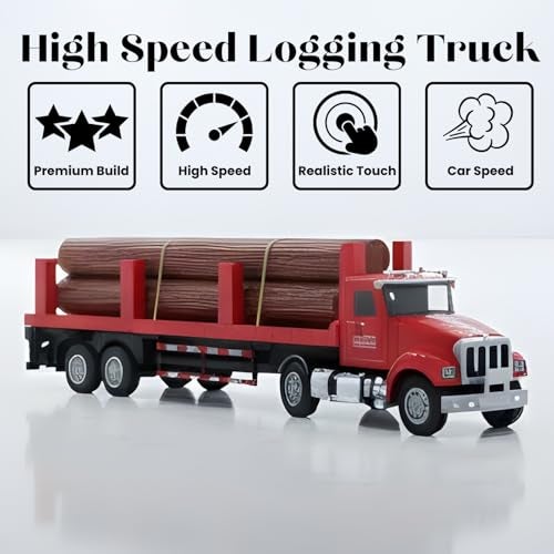 WireScorts Die Cast Metal Carrier Truck for Kids, Pull Back Trucks with Light & Sound, Alloy Metal Die Cast Truck for Boys - Red - Image 3