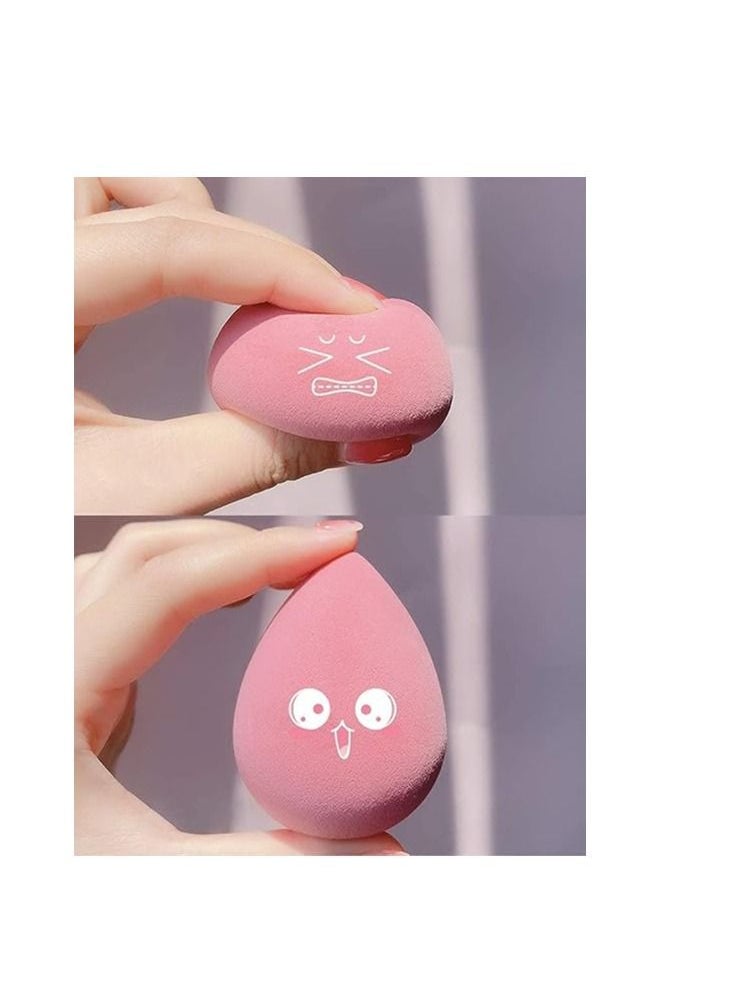 ORiTi ORiTi Makeup Sponge Set 4pcs Blender Multi-colored Beauty Foundation Blending Sponge for Liquid, Cream, and Powder Dry & Wet Use Makeup Sponge Egg (Pink)  - Image 4