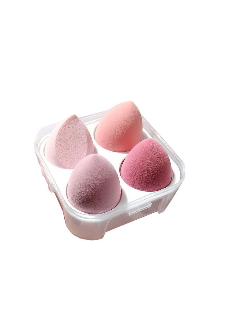 ORiTi ORiTi Makeup Sponge Set 4pcs Blender Multi-colored Beauty Foundation Blending Sponge for Liquid, Cream, and Powder Dry & Wet Use Makeup Sponge Egg (Pink)  - Image 2