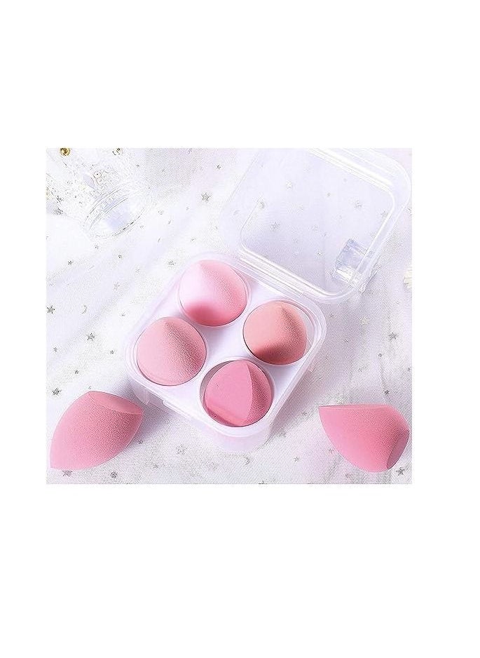 ORiTi ORiTi Makeup Sponge Set 4pcs Blender Multi-colored Beauty Foundation Blending Sponge for Liquid, Cream, and Powder Dry & Wet Use Makeup Sponge Egg (Pink)  - Image 3