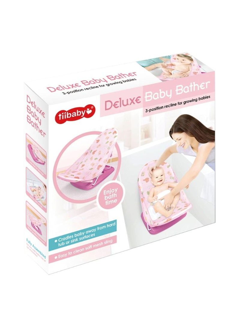 تيبيبي حوض استحمام فاخر للأطفال من تيبي بيبي، 68124، 3 أوضاع للاستلقاء، وردي، 0-18 شهرًا - Image 2