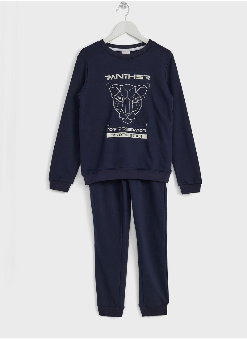 Pinata - Boys Graphicl Printed Sweatshirt And Jogger Set - Image 1