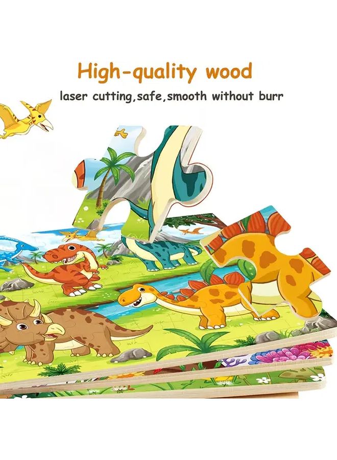 Wooden Educational Princess Jigsaw Puzzles for Kids Dinosaur Lion Whale Fun Learning Toy - Image 4