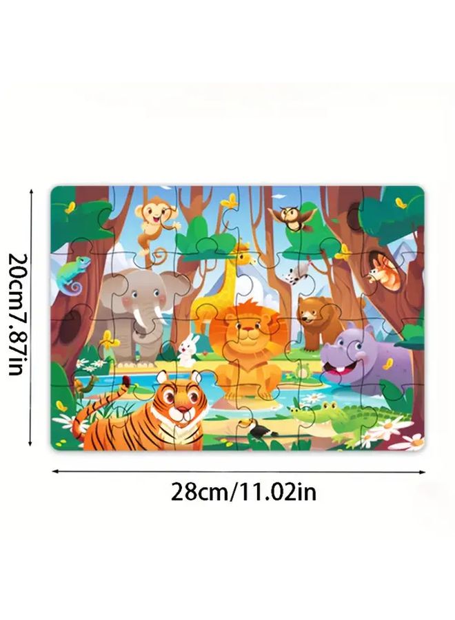 Wooden Educational Princess Jigsaw Puzzles for Kids Dinosaur Lion Whale Fun Learning Toy - Image 2