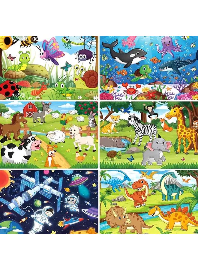 Wooden Educational Princess Jigsaw Puzzles for Kids Dinosaur Lion Whale Fun Learning Toy - Image 1