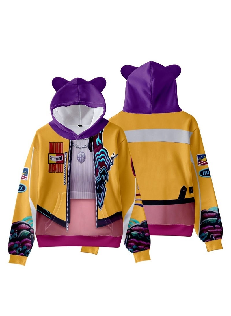 K-POP: Demon-Hunting Girl Group Performance Print Sweatshirt available in various sizes with a loose fit perfect for travel and casual wear