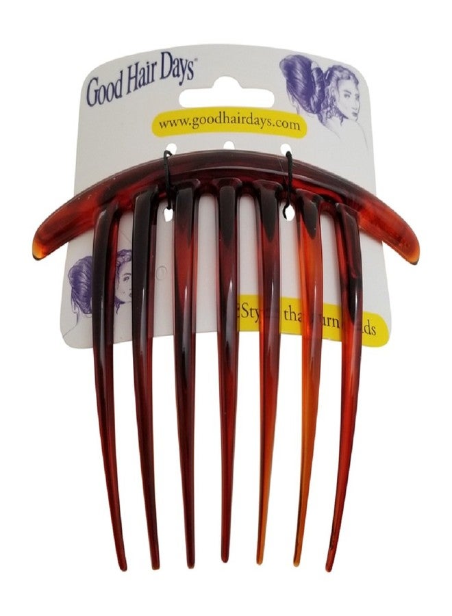 Good Hair Days French Twist Comb - 7‑Tooth Curved Styling Comb for Elegant Updos, Bridal Jewelry & Hair Pin Accessories in Daily & Wedding - Tortoise Shell - Image 1