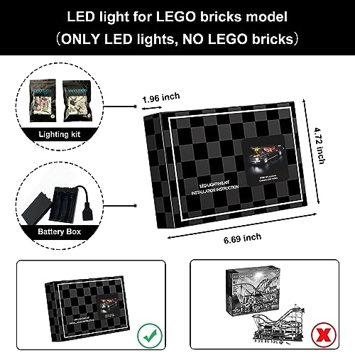 Vaodest LED Light for Lego 10304 Icons Chevrolet Camaro Z28 SetDesign and Configuration Compatible with Model 10304LED Light Only Not Building Block Kit - Image 5