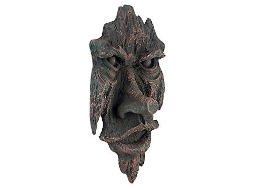 Design Toscano Nottingham Woods Greenman Tree Face Indoor/Outdoor Fantasy Wall Sculpture, 15 inches tall, Cast Stone Resin, Woodtone Finish - Image 1