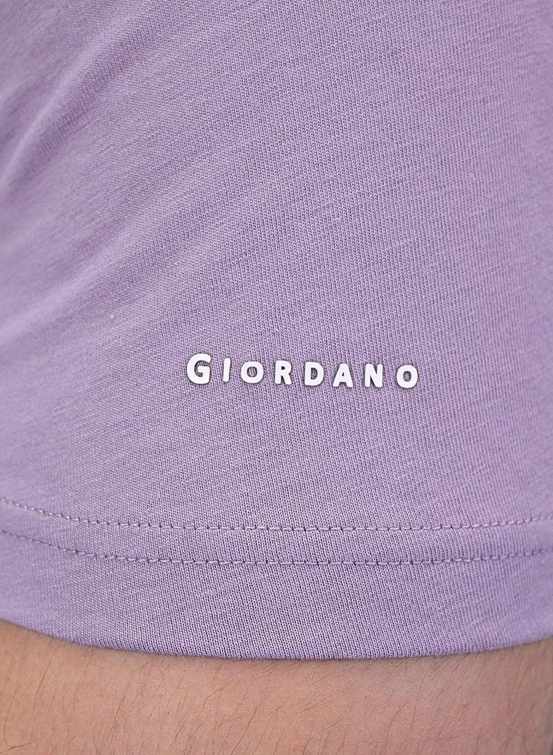 GIORDANO Men's Cotton Jersey Crew Neck Slim Fit Tee