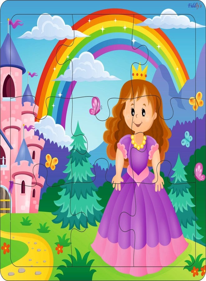 Fiddlys Wooden Jigsaw Puzzles for Kids & Children – 9 Pieces Each, Pack of 4|Double Layered Front & Back Print| Educational Toy for Boys & Girls Age 2 3 4 5 6 Year Old (Unicorn & Princess) - Image 4