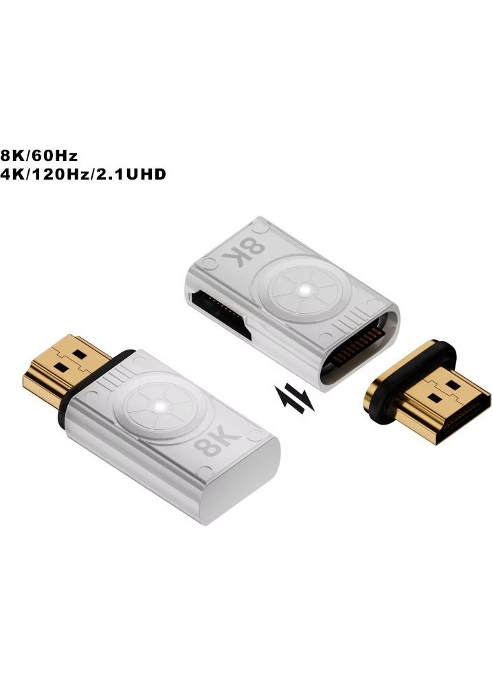 Techmaster محول HDMI إلى HDMI بزاوية 90 درجة 8k محول معدن  - Image 5