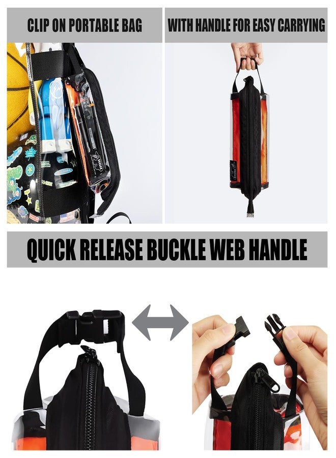 RE ROUGH ENOUGH Rough Enough Clear Pencil Pouch Case for School Offic Art Supplies Large Capacity Pen Bag with Handle for Boys Adults College Travel - Image 4