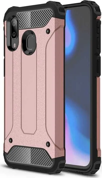 CoverZone Xiaomi Redmi 7 Shockproof Armor Protection Case Rose Gold + Tempered Screen Protection