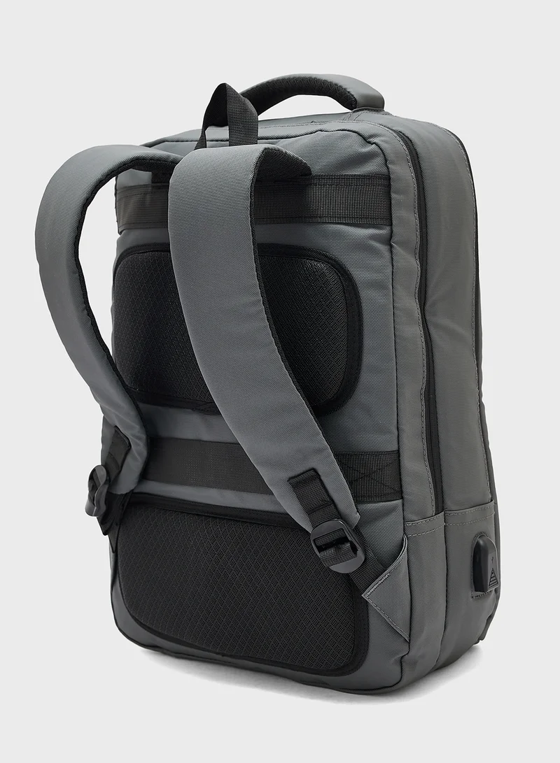 Robert Wood Casual Padded Laptop Backpack With Usb Port
