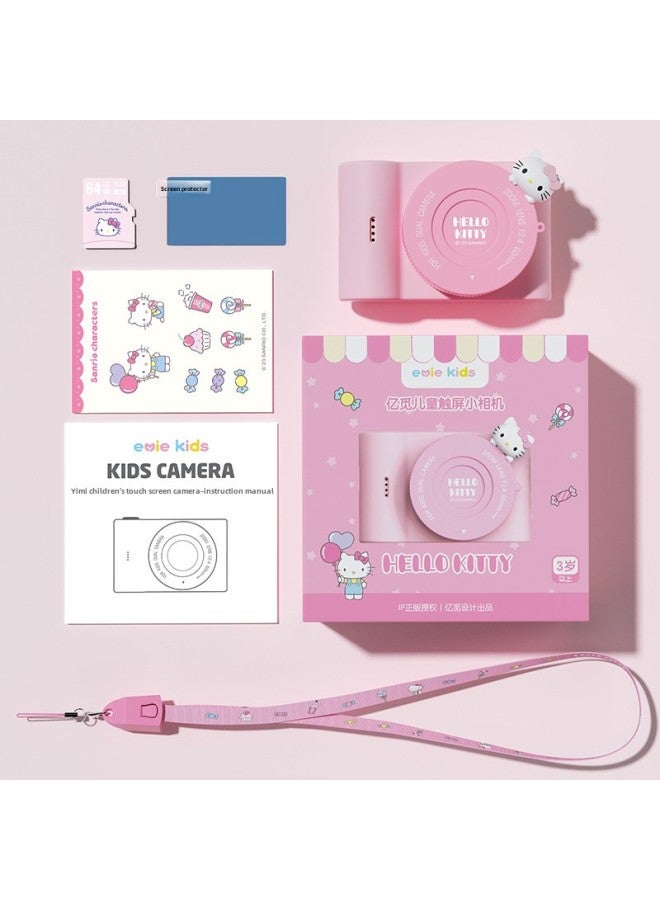 Generic GEEKPAPA Touch Screen Cartoon C5 Children's Camera Wifi Transmission Before And After 4800W 61 Holiday Gift-Body Color:C5 Hello Kitty+64g High-speed Memory Card  - Image 1