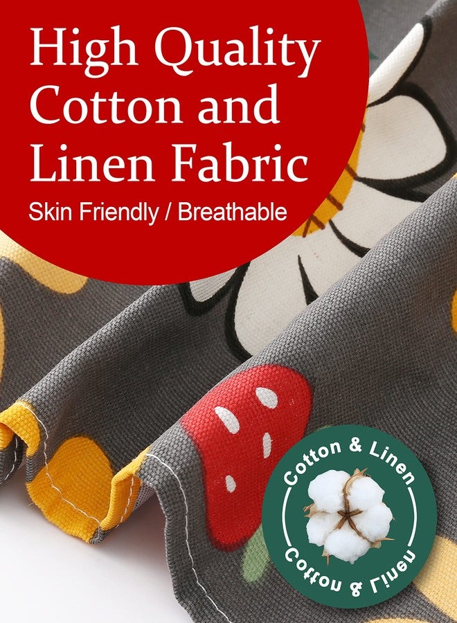 APRONNER Cotton Linen Baking Plus Size Aprons for Women with Pockets Kitchen Cooking Sun Flowers - Image 4