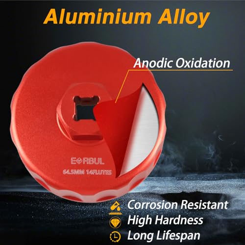 EVRBUL CNC 64.5mm 14 Flute Oil Filter Wrench Tool Oil Filter Cap Wrench Oil Filter Cap Socket Removal Tool Compatible with Toyota Avalon Camry Corolla Highlander Sequoia Tacoma Tundra Venza Matrix - Image 2