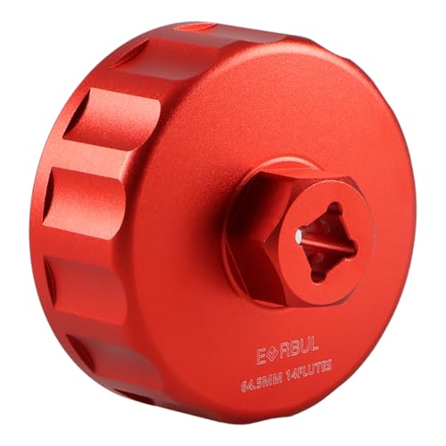 EVRBUL CNC 64.5mm 14 Flute Oil Filter Wrench Tool Oil Filter Cap Wrench Oil Filter Cap Socket Removal Tool Compatible with Toyota Avalon Camry Corolla Highlander Sequoia Tacoma Tundra Venza Matrix - Image 1