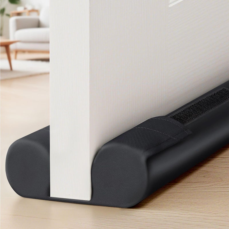 DailyCuddles Door Draft Stopper, Draft Stopper for Bottom of Door, 36â€ Under Door Draft Covers Gap up to 2.36â€, Adjustable Door Sweep for Noise, Bugs, Cold Air, Dust, Easy Install Draft Blocker(Black) - Image 1