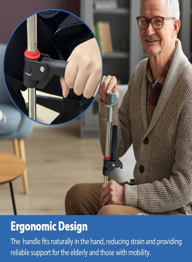 MESINURS Walking Cane Handle Grips Support Stand Assist for 7/8" Crutch Pipe, Cane Holder for Elderly, Disabled Walking Sticker or Crutch, Adjustable, 1 Pc - Image 5