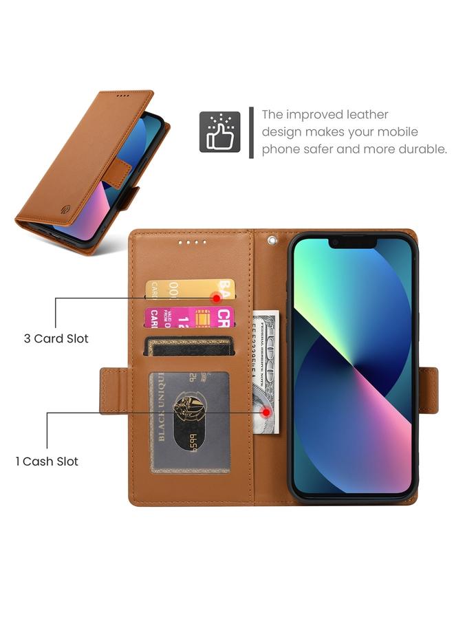 اس-توب جراب لهاتف iPhone 13 mini مع مشبك جانبي مغناطيسي من الجلد المصقول - Image 4