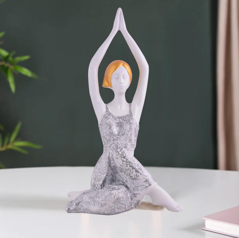 zart Resin Yoga Lady Home & Office Decor Fantasy Showpiece (Y600),Multicolor - Image 2