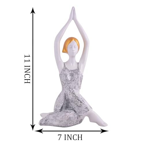 zart Resin Yoga Lady Home & Office Decor Fantasy Showpiece (Y600),Multicolor - Image 4