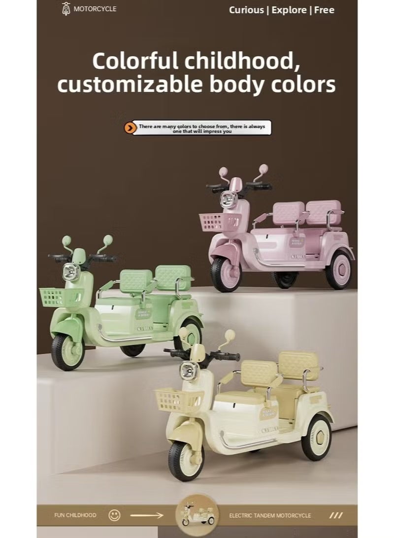ريكسا دراجة نارية كهربائية للأطفال بمقعدين تعمل بالبطارية - دراجة كهربائية ممتعة وآمنة للأطفال - Image 3