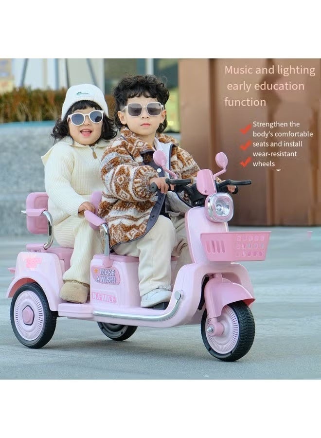 ريكسا دراجة نارية كهربائية للأطفال بمقعدين تعمل بالبطارية - دراجة كهربائية ممتعة وآمنة للأطفال - Image 1