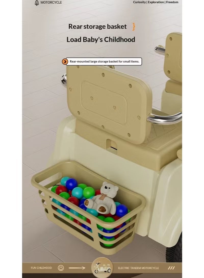 ريكسا دراجة نارية كهربائية للأطفال بمقعدين تعمل بالبطارية - دراجة كهربائية ممتعة وآمنة للأطفال - Image 2