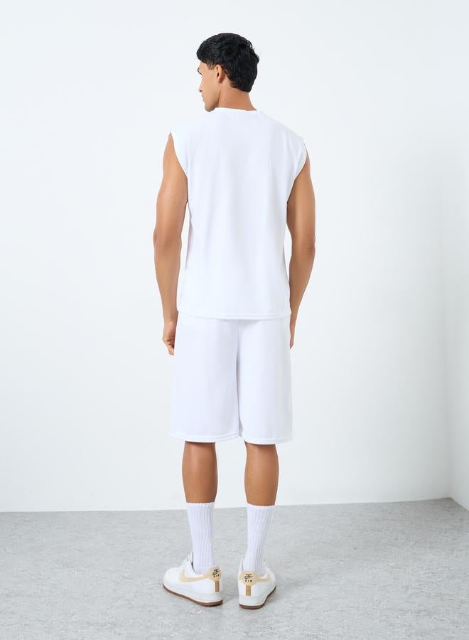 ستايلي طقم ستايلي رجالي سادة مقاس كبير تانك وشورت - Image 5