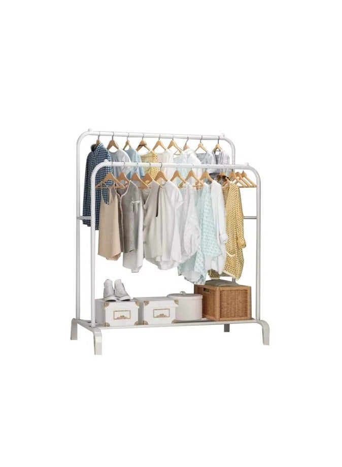 BLOOMING TIME Simple Clothes Drying Rack Floor Metal Shoe Rack Hanger Indoor Bedroom Storage Rack Multi-functional Hanger white - Image 2