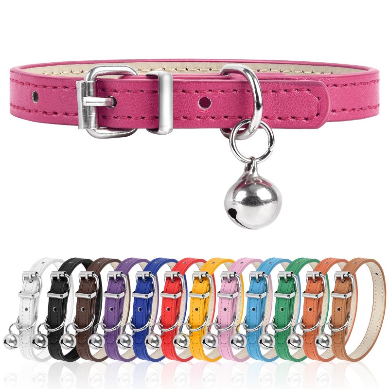 Engorgio XXS Dog Collar for Teacup Adjustable Teacup Dog Collar for Small Medium Large Dogs 3/8 inch Width (HotPink, XXS) - Image 1