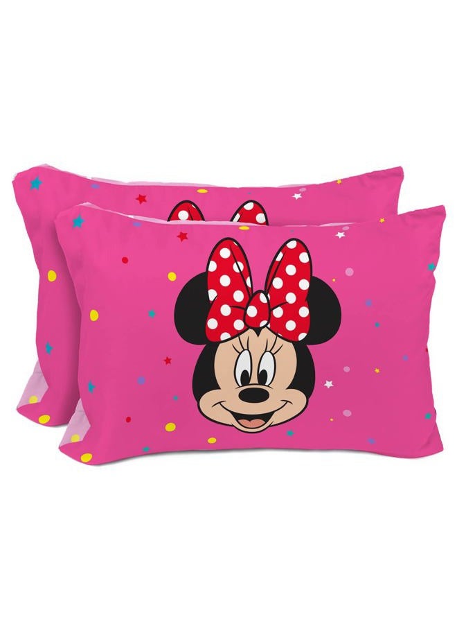 Sunny Side Up Disney Minnie Mouse 2 Pack Reversible Pillowcases - Double Pillow Covers, Kids Super Soft Pink Bedding - Image 1