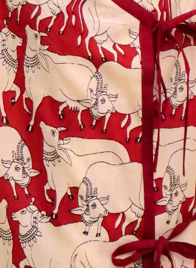 LITTLE GINNIE Cotton Kurta Pajama for Baby Boys 2-3 Years, Ethnic Wear for Boys - Red - Image 3