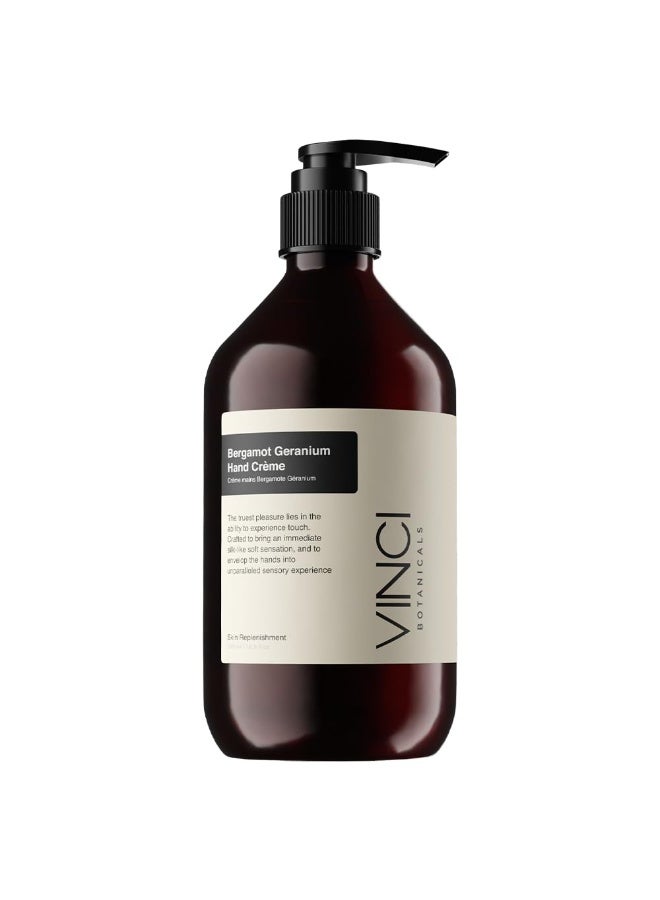 Vinci Botanicals Bergamot Geranium Hand crème | Intensely Hydrating Hand Cream | Moisturises Hands and Cuticles | Sustains Hydration | Cruelty Free & Vegan | Praben Free | 500 gm - Image 1