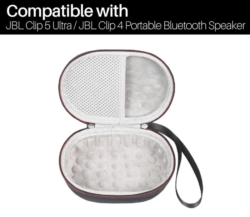 Vertus ® Carrying Case Storage Bag, Travel Case Cover Compatible for JBL Clip 5 / Clip 4 (Hard|Black) - Image 3