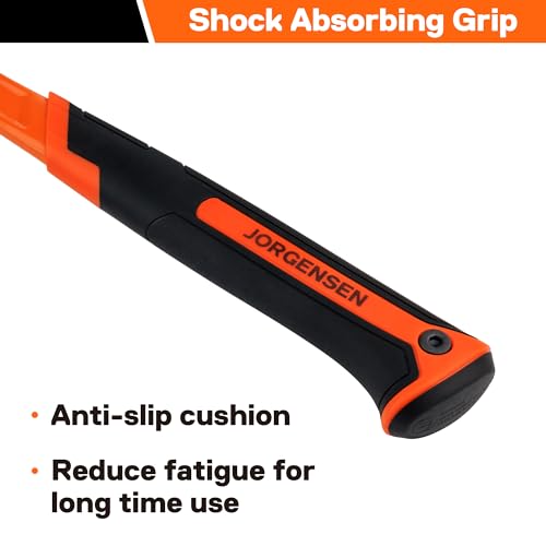 Jorgensen 20 oz Straight Claw Hammer with Magnetic Nail Holder, Rip Claw Hammer with Milled Face & Shock Absorbing Grip, Heavy Duty One-piece Forged Hammer - Image 4