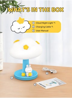 Hihonor Smiling Shark Nursery Night Light, Cloud Soft Silicone Night Lamp LED Amber Warm Light with 3 Brightness & Tap Control Cordless USB Rechargable Squishy Baby Cute Night Light for Bedroom(Panda)  - Image 3