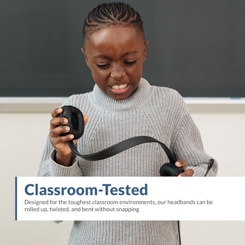 Cyber Acoustics سماعة ستيريو للكمبيوتر من سايبر أكوستكس (AC-6008)، اتصال 3.5 مم، ميكروفون أحادي الاتجاه مع ذراع مرنة للكمبيوتر وماك؛ مثالية للفصول الدراسية أو المنزل - Image 3