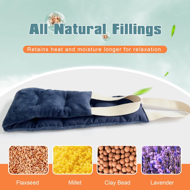 uncn Heating Pad for Neck Shoulders and Back Microwavable Wrap Weighted Neck Warmer 32x5in Microwave Heat Wrap Rice Beanbag Lavender Scented 1.5Pounds - Image 3