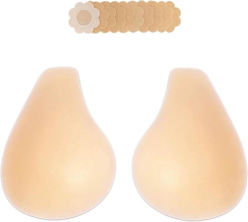 HZYH Seamless Push Up Adhesive Bra for Women Ultra-Thin Sticky Silicone Nipple Covers Invisible Reusable Pasties for Dress(xl) - Image 1
