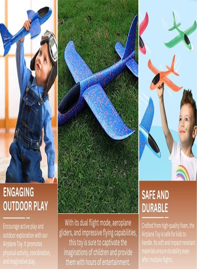 IndusBay® Pack of 1, Kids Throwing Plane Toy 17.5 Large Throwing Foam Glider Airplane with Dual Flight Mode Aircraft Gift for Childrens, Multicolor - Image 4