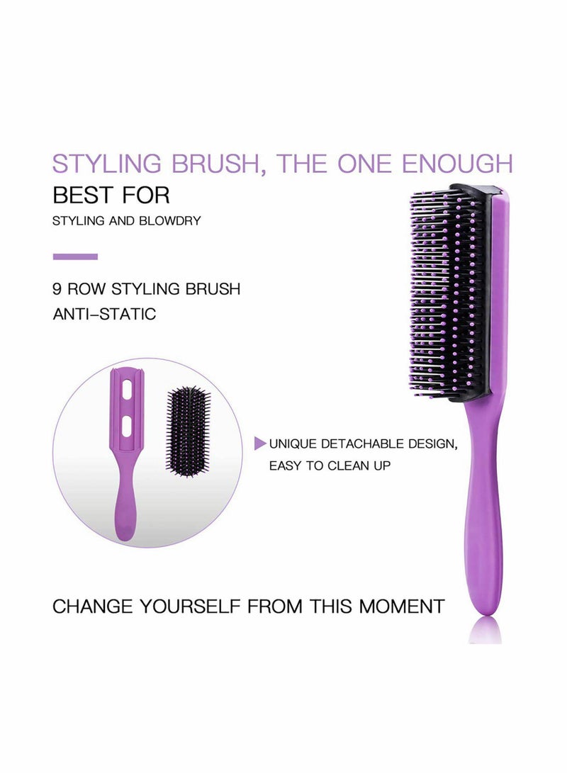 Y&D Hair Brush Set - Detangler, Styling Brush, Tail Comb & Wide Tooth for Women Men, Great on Wet or Dry 4Pcs - Image 3