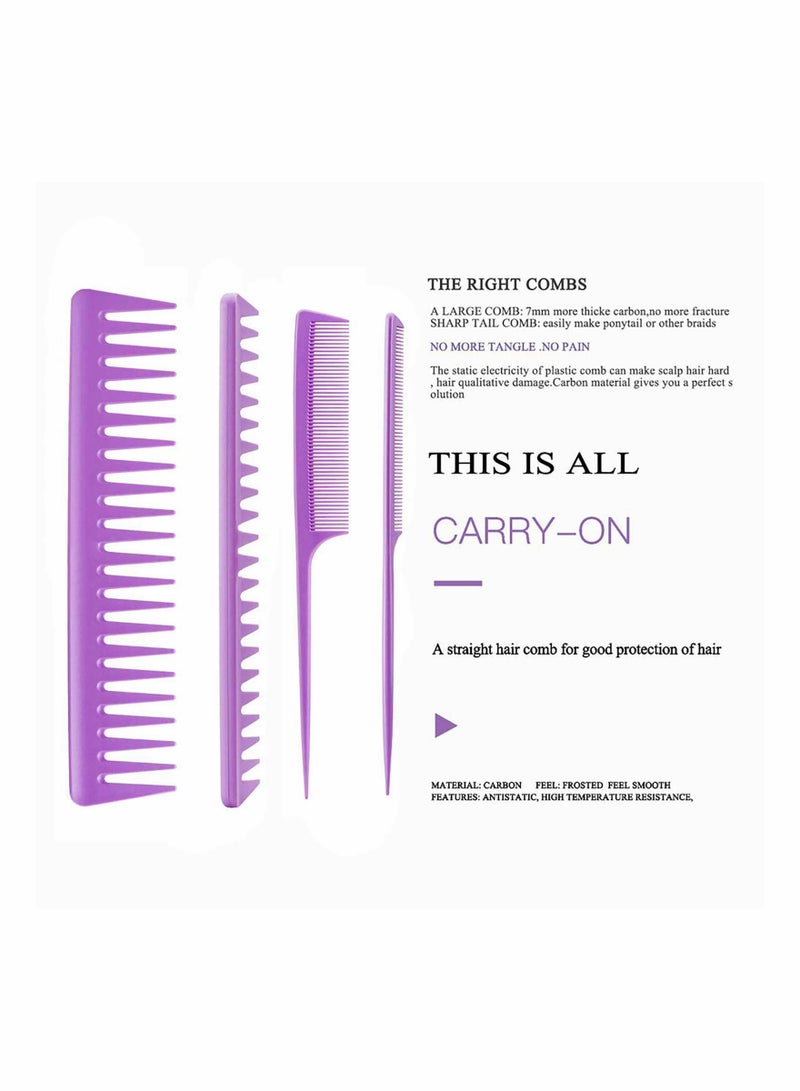 Y&D Hair Brush Set - Detangler, Styling Brush, Tail Comb & Wide Tooth for Women Men, Great on Wet or Dry 4Pcs - Image 4