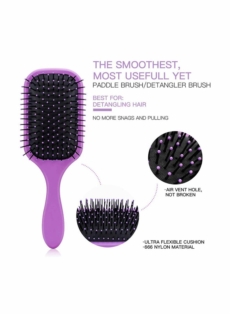 Y&D Hair Brush Set - Detangler, Styling Brush, Tail Comb & Wide Tooth for Women Men, Great on Wet or Dry 4Pcs - Image 2